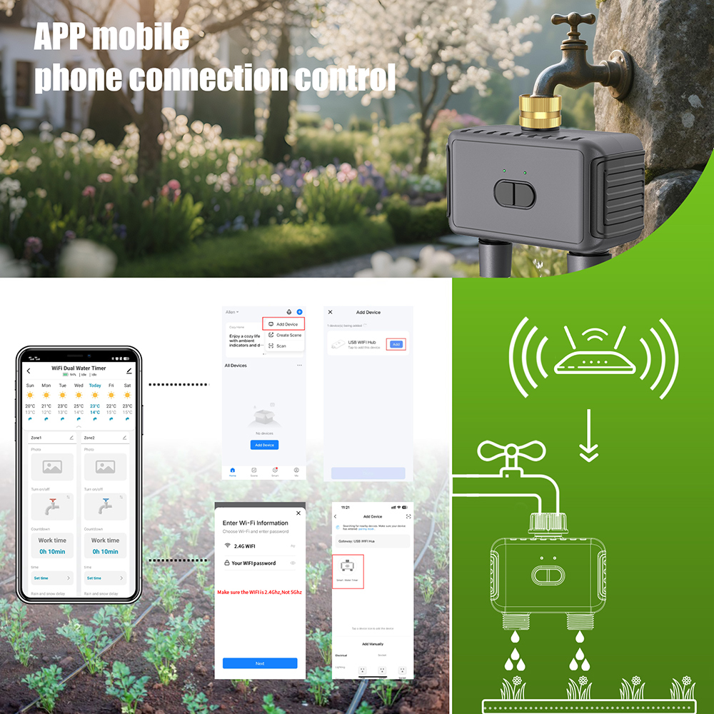Tuya WiFi مؤقت للمياه الذكية 2 - مراجعة Smart Garden Watering Can وسعره