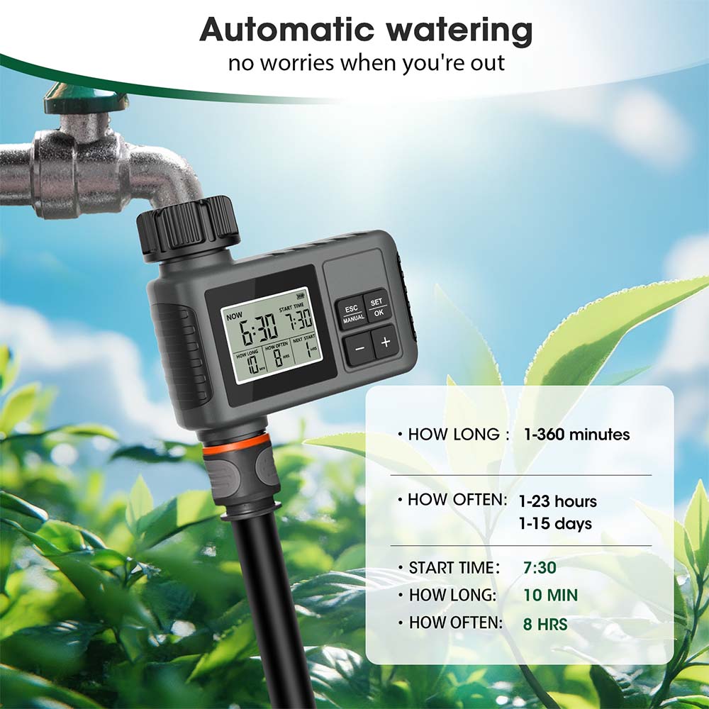 30-5 متر حديقة LCD زر الموقت ا - مراجعة Smart Garden Watering Can وسعره