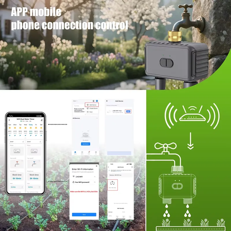 WAP01 مؤقت ري ذكي بتحكم عبر تط - مراجعة App Smart Garden وسعره